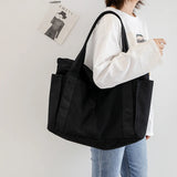 100% Cotton Totes For Women Large Capacity Canvas Shoulder Bags Solid Packages