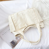 100% Cotton Totes For Women Large Capacity Canvas Shoulder Bags Solid Packages