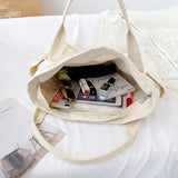 100% Cotton Totes For Women Large Capacity Canvas Shoulder Bags Solid Packages