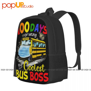 Cool Yellow Bus Backpack Large Capacity Schoolbag 3D Print