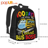 Cool Yellow Bus Backpack Large Capacity Schoolbag 3D Print