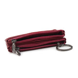 Cow Leather Double Zippers Men's Car Key Organizer