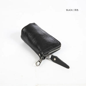 Cow Leather Key Bag Zipper Keychain Auto Car Key Case Bag
