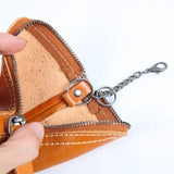 Cow Leather Key Bag Zipper Keychain Auto Car Key Case Bag