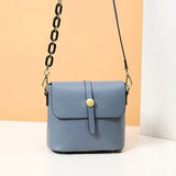Leather Bucket Bag Women Crossbody Handbag Chain Shoulder Bag