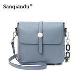Leather Bucket Bag Women Crossbody Handbag Chain Shoulder Bag