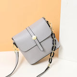 Leather Bucket Bag Women Crossbody Handbag Chain Shoulder Bag