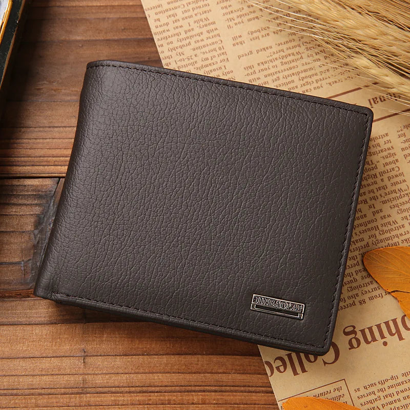Real Cowhide Business Mens Wallet Short Wallet Portefeuille Homme
