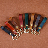 Leather Car Key Holder Vintage Cowhide Men Housekeeper Key Chain