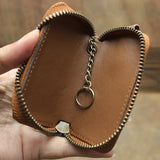 Leather Car Key Wallet Men Key Holder Housekeeper Horse Carving Keychain Covers