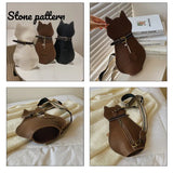 Leather Cartoon Cat Chest Bag Women Handbags Ladies Shoulder Bag