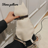 Leather Cartoon Cat Chest Bag Women Handbags Ladies Shoulder Bag