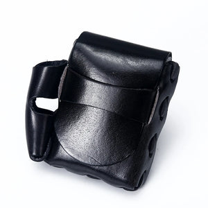 High Cowhide Leather Cigarette Case Men Vintage Small Belt Waist Bag