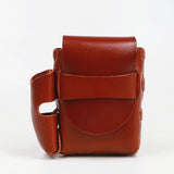High Cowhide Leather Cigarette Case Men Vintage Small Belt Waist Bag