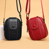 Leather Women Crossbody Zipper Shoulder Bag