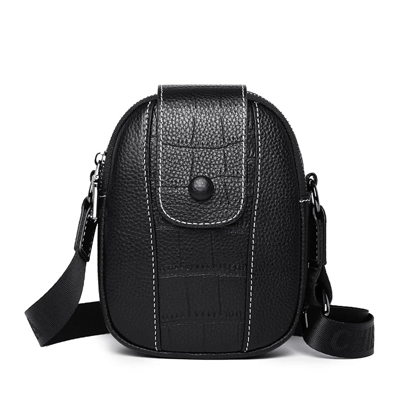 Leather Women Crossbody Zipper Shoulder Bag