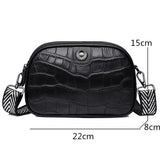 Leather Small Shoulder Bag Retro Style Wide Strap Messenger Wallet