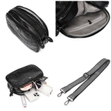 Leather Small Shoulder Bag Retro Style Wide Strap Messenger Wallet