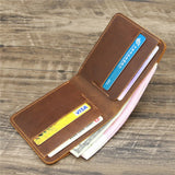100% Leather Wallet for Men Retro Crazy Horse Leather Men Wallets