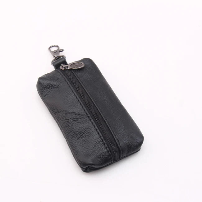 Leather Key Holder Car Key Wallets Men Women Zipper Key Case Bag Pouch