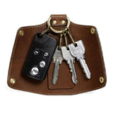 Leather Key Wallet Car Key Organizer Zipper Keys Case Bag