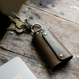 Leather Key Wallet Car Key Organizer Zipper Keys Case Bag