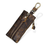 Leather Key Wallet Men Car Key Holder Zipper Keys Case Top