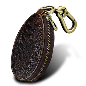 Leather Key Wallet Men Car Key Holder Zipper Keys Case