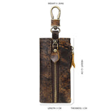 Leather Key Wallet Men Car Key Holder Zipper Keys Case Top