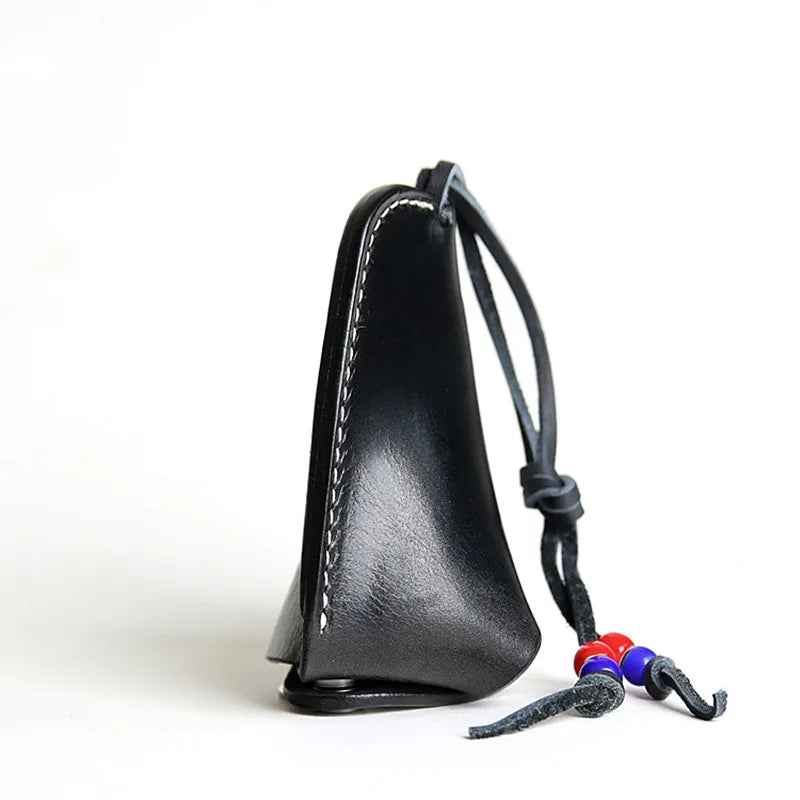 Leather Key Wallet Pouch Men Car Key Case Holder