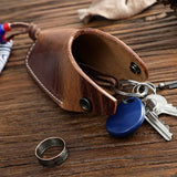 Leather Key Wallet Pouch Men Car Key Case Holder