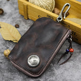 Leather Key Wallet for Men Women Housekeeper Key Chain Holder
