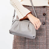 Leather Lady Shoulder Bags Small Handbag Crossbody Bag Gray