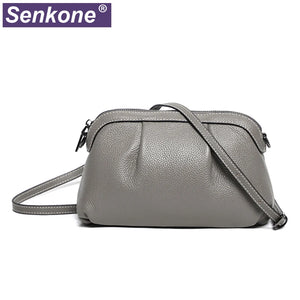 Leather Lady Shoulder Bags Small Handbag Crossbody Bag Gray