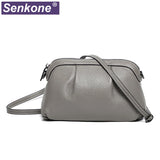 Leather Lady Shoulder Bags Small Handbag Crossbody Bag Gray