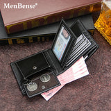 Real Cowhide Men Wallets Short Portefeuille Homme Gift