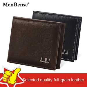 Real Cowhide Men Wallets Short Portefeuille Homme Gift