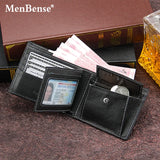 Real Cowhide Men Wallets Short Portefeuille Homme Gift