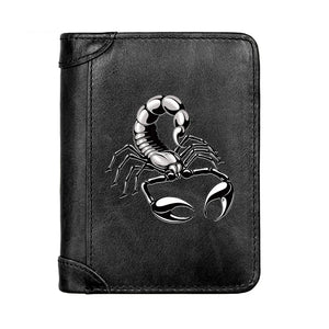 Silver Scorpion Printed Leather Men's Wallet