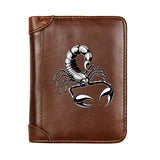 Silver Scorpion Printed Leather Men's Wallet