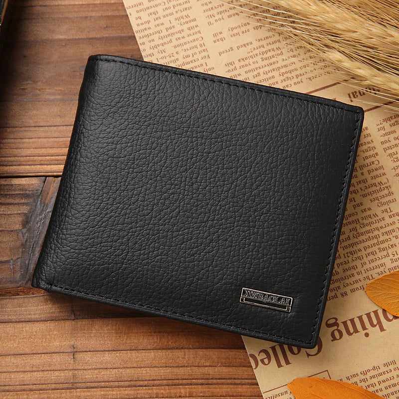 Premium Cowhide Men's Wallet Short Walet Portefeuille Homme