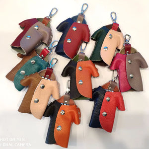 Leather Mini Keychain Holder Bag Case Unisex Wallet Cover Solid