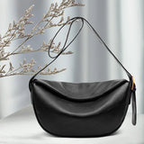Genuine Leather Shoulder Bag Women's Half Moon Cowhide Messenger Bag