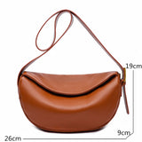 Genuine Leather Shoulder Bag Women's Half Moon Cowhide Messenger Bag