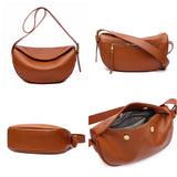 Genuine Leather Shoulder Bag Women's Half Moon Cowhide Messenger Bag