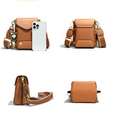 100% Leather Shoulder Bag Small Cell Phone Bags Rivet Ladies Messenger