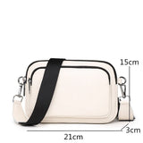 Leather Shoulder Crossbody Bag For Women 3 Layer Small Female Mobile Phone Bag
