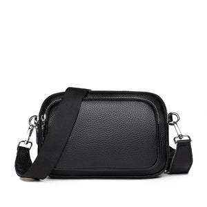 Leather Shoulder Crossbody Bag 3 Layer Small Female Mobile Phone Bag
