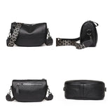 Solid Cow Leather Shoulder Crossbody Bag Women