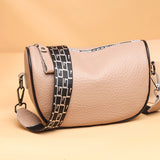 Solid Cow Leather Shoulder Crossbody Bag Women